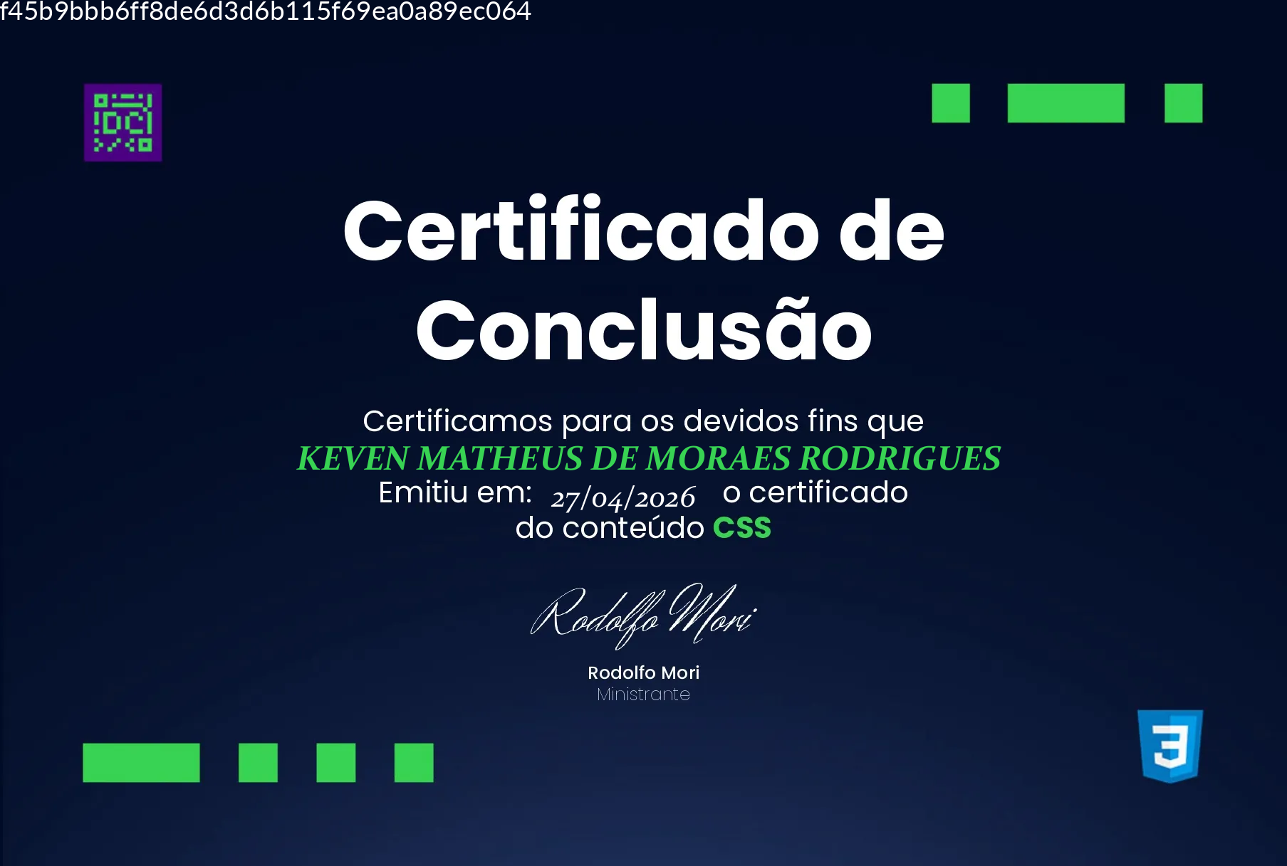 Certificado CSS — DevClub