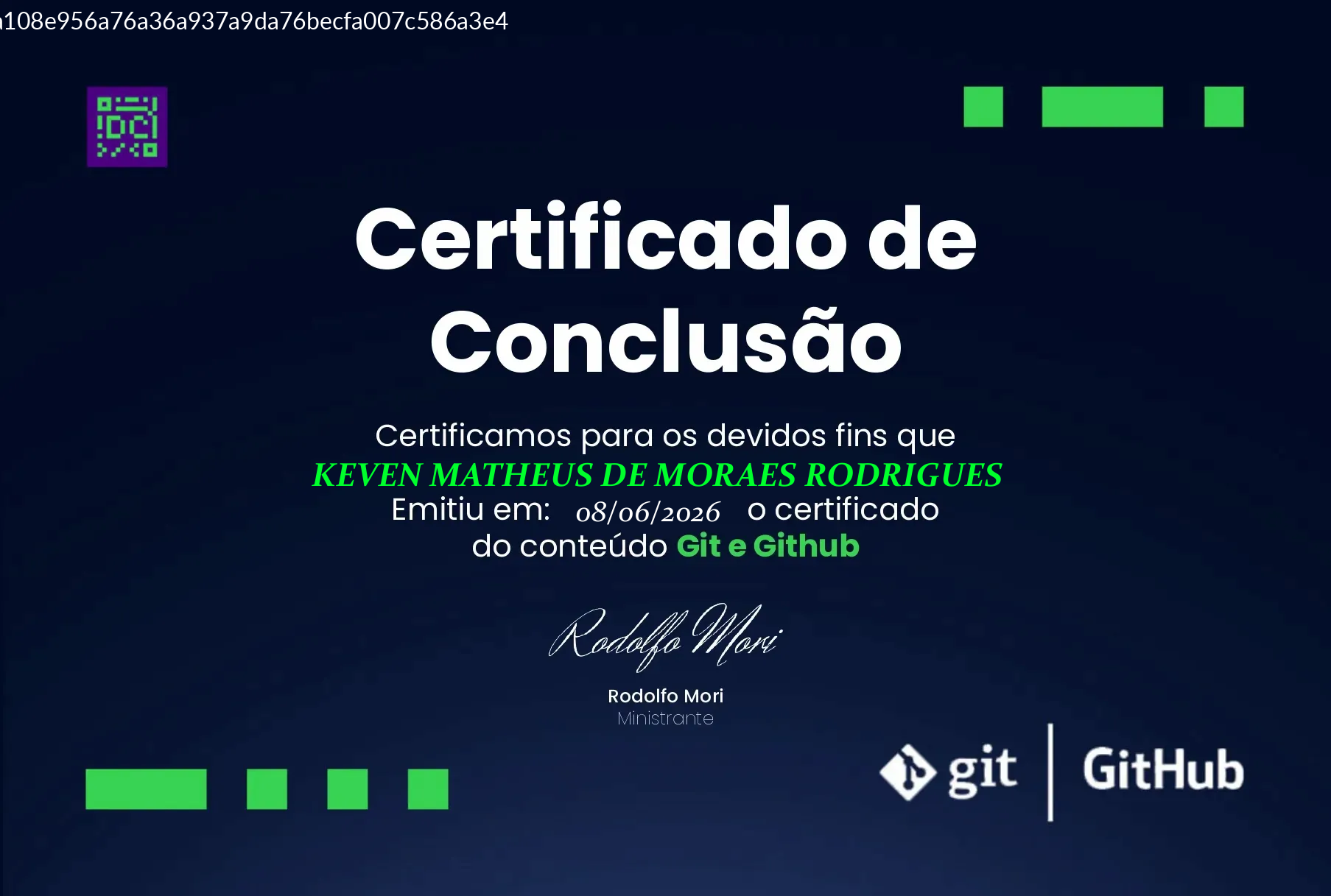 Certificado Git e GitHub — DevClub